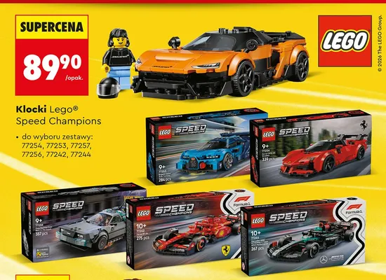 Klocki Lego Speed Champions (77254, 77253, 77257, 77256, 77242, 77244) promocja w Biedronka