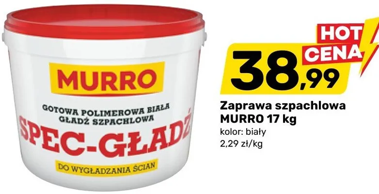 Zaprawa szpachlowa MURRO 17 kg promocja w Bricomarche