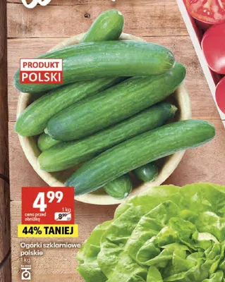 Ogórki szklarniowe polskie promocja w Delikatesy Centrum