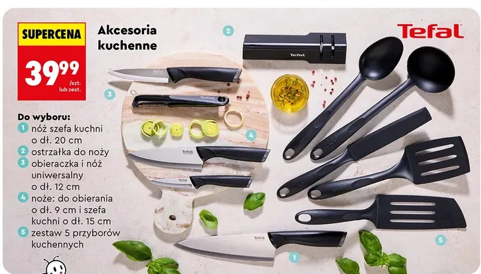 Akcesoria kuchenne - noże do obierania i szefa kuchni promocja w Biedronka