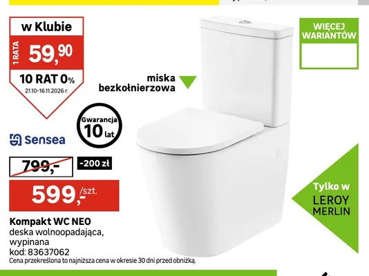 Kompakt Wc Neo Sensea promocja w Leroy Merlin