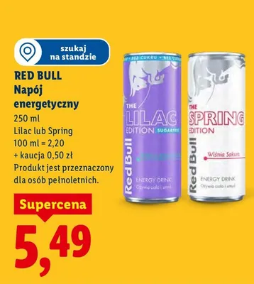 Napój energetyczny Red Bull Lilac lub Spring promocja w Lidl