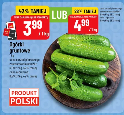 Ogórki gruntowe promocja w POLOmarket