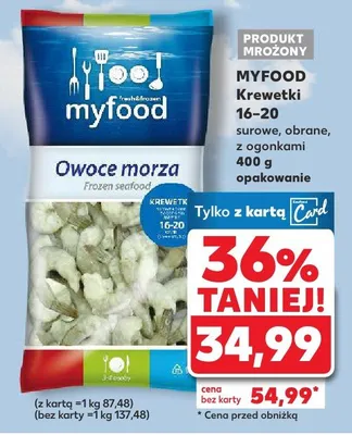 Krewetki 16-20 surowe, obrane, z ogonkami promocja w Kaufland