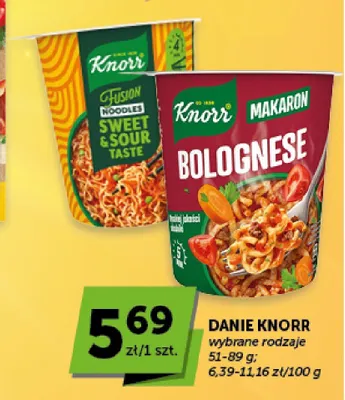 Danie Knorr Fusion Noodles Sweet & Sour Taste promocja w ABC