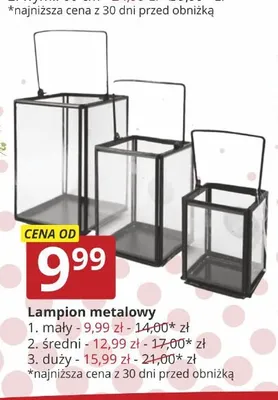 Lampion metalowy duży promocja w Prymus AGD
