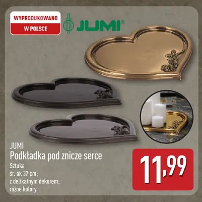 Podkładka pod znicze serce Jumi promocja w Aldi