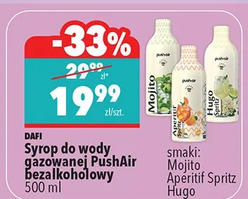 Syrop do wody gazowanej PushAir bezalkoholowy 500 ml promocja w Biedronka