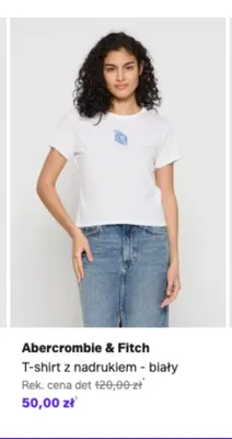 T-shirt Abercrombie & Fitch z nadrukiem - biały promocja w Lounge by Zalando