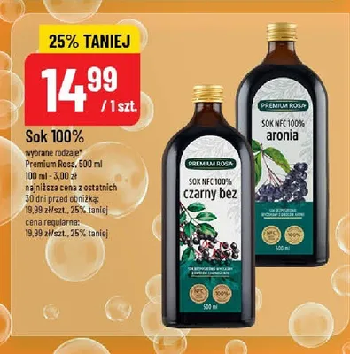 Sok 100% wybrane rodzaje Premium Rosa promocja w POLOmarket