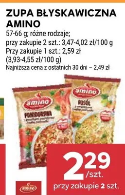Zupa błyskawiczna Amino rosół promocja w Stokrotka