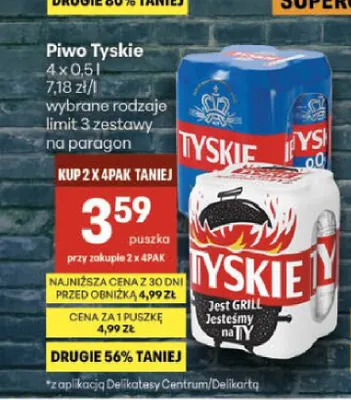 Piwo Tyskie Gronie 4-pak promocja w Delikatesy Centrum