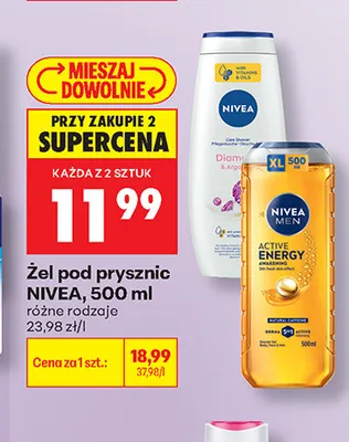 Żel pod prysznic Nivea Men Active Energy promocja w Biedronka