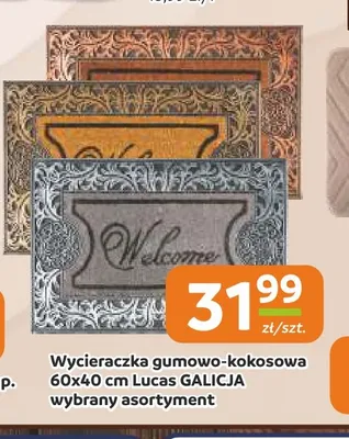 Wycieraczka gumowo-kokosowa 60x40 cm Lucas Galicja promocja w Społem Częstochowa