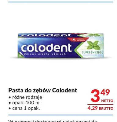 Pasta do zębów Colodent Super Świeżość promocja w Makro