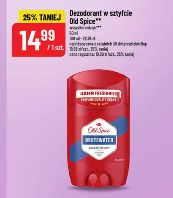 Dezodorant w sztyfcie Old Spice Whitewater promocja w POLOmarket