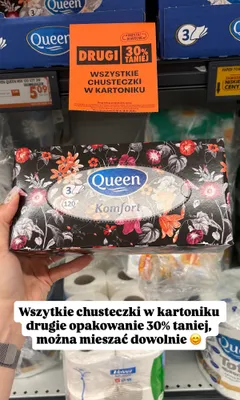Chusteczki higieniczne Queen Komfort promocja w Biedronka