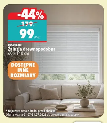 Żaluzja drewnopodobna Decoteam 60x140 cm promocja w Biedronka