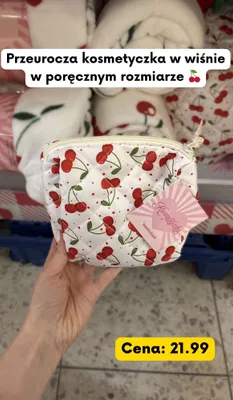 Kosmetyczka w wiśnie w poręcznym rozmiarze promocja w Kaufland