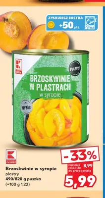 Brzoskwinie w syropie plastry K-Classic promocja w Kaufland