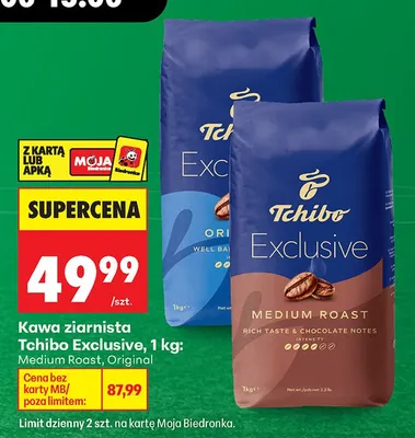 Kawa ziarnista Tchibo Exclusive Medium Roast promocja w Biedronka