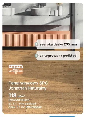 Panel winylowy SPC Jonathan Naturalny promocja w Castorama