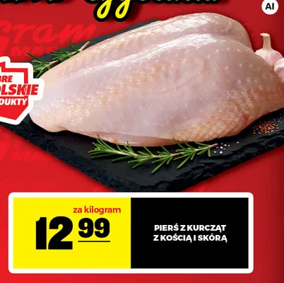 Pierś z kurcząt z kością i skórą promocja w Gram Market