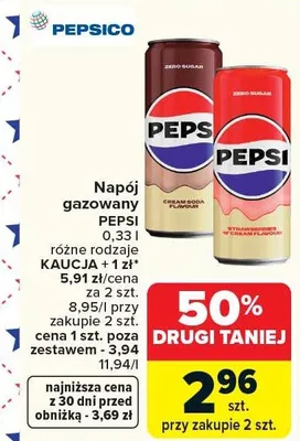 Napój gazowany różne rodzaje promocja w Carrefour
