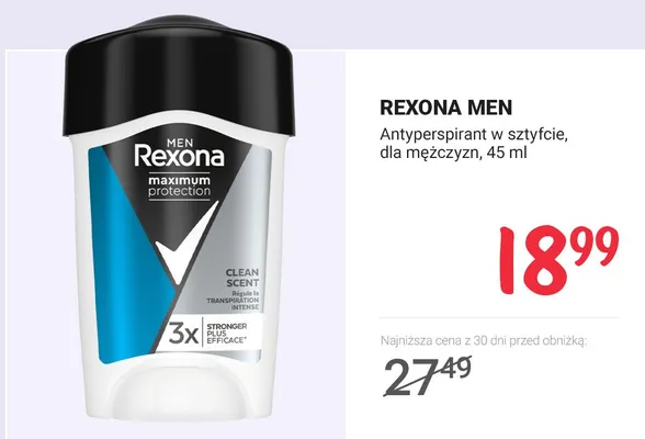 Antyperspirant w sztyfcie dla mężczyzn promocja w Rossmann