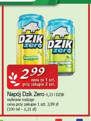 Napój Dzik Zero Sour Apple promocja w CEZAR Delikatesy
