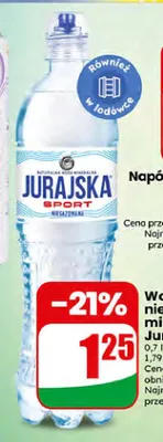 Woda niegazowana mineralna Jurajska Sport promocja w Dino