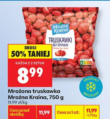 Truskawki mrożone bez szypułek promocja w Biedronka
