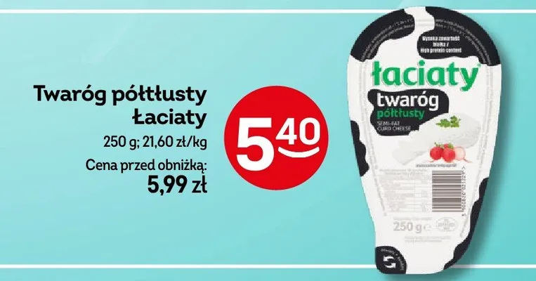 Twaróg półtłusty promocja w Żabka