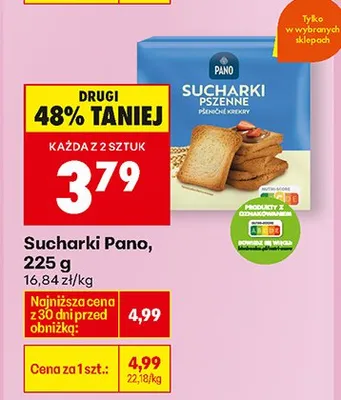 Sucharki pszenne promocja w Biedronka