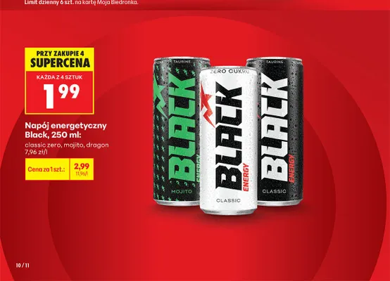 Napój energetyczny Black mojito promocja w Biedronka