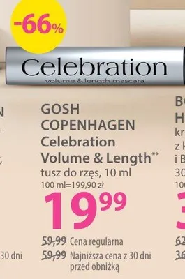 Tusz do rzęs, 10 ml Celebration Volume & Length Copenhagen promocja w Hebe