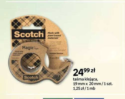 Taśma klejąca Scotch 19 mm x 20 m promocja w Empik