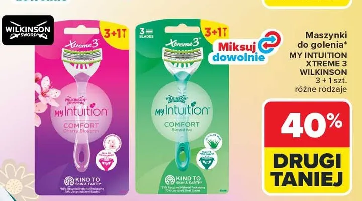 Maszynki do golenia My Intuition Xtreme 3+1szt. różne rodzaje promocja w Carrefour