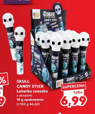 Latarka czaszka z drażami Skull Candy Stick promocja w Kaufland