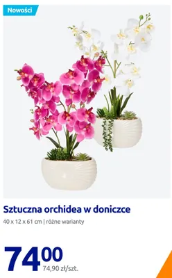 Sztuczna orchidea w doniczce 40x12x61 cm promocja w Action