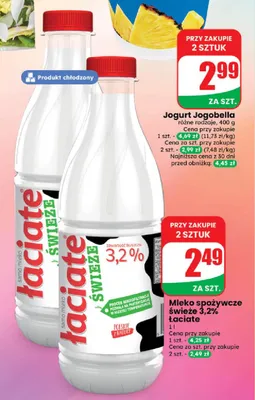 Mleko świeże 3,2% Łaciate promocja w Dino