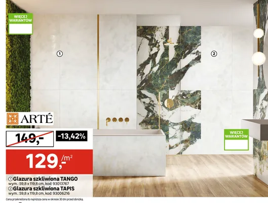 Glazura szkliwiona Tango Arté promocja w Leroy Merlin
