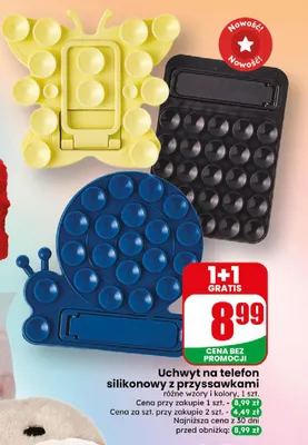 Uchwyt na telefon silikonowy z przyssawkami promocja w Dino
