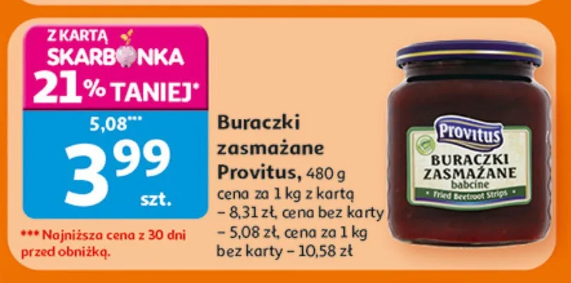 Buraczki zasmażane Provitus promocja w Auchan