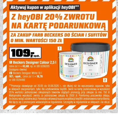 Farba Beckers Designer Colour promocja w OBI