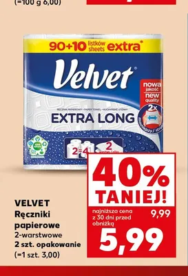 Ręczniki papierowe 2-warstwowe Velvet promocja w Kaufland
