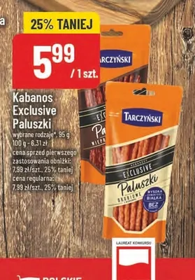 Kabanos Exclusive Paluszki drobiowe Tarczyński promocja w POLOmarket