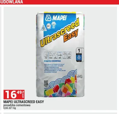 Posadzka cementowa Mapei Ultrascreed Easy promocja w Merkury Market