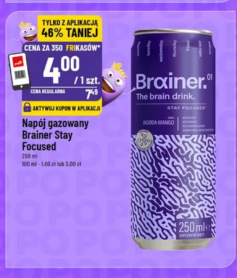 Napój gazowany Brainer Stay Focused promocja w POLOmarket