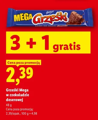 Wafel Grześki Mega w czekoladzie deserowej promocja w Lidl